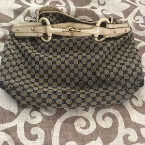 Gucci canvas large hobo bag